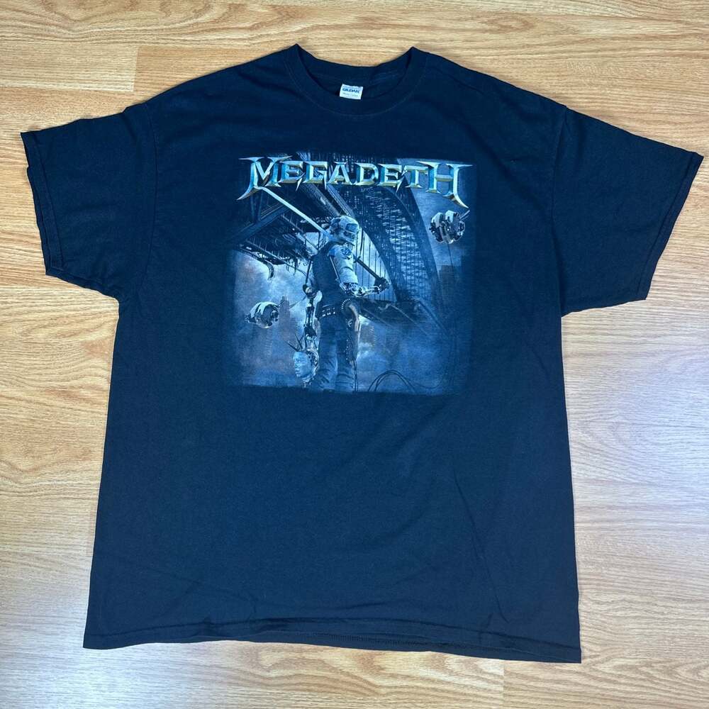 Megadeth Dystopia World Tour 2016 Black Graphic T-Shirt Size XL